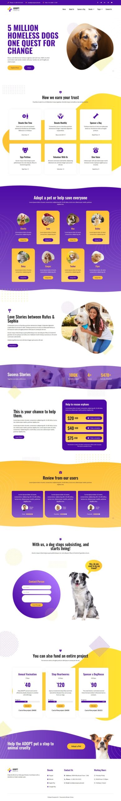 adopt adoption service charity elementor template kit home