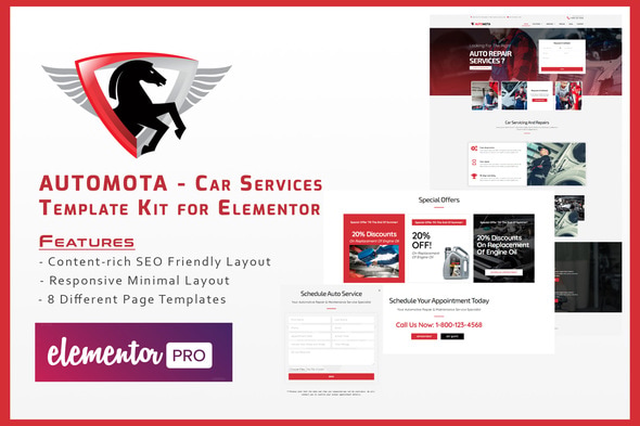 automota car repair services template kit