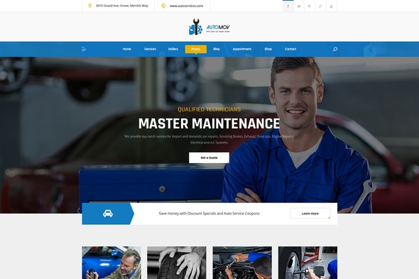 automov car repair services elementor template kit card image