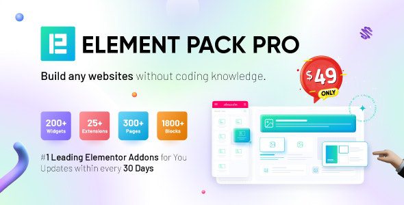 element pack 7 6 1 nulled addon for elementor page builder wordpress plugin