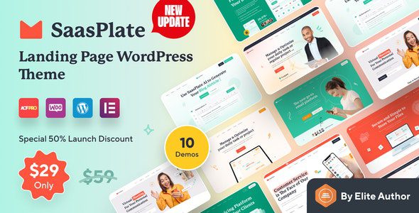 SaasPlate 1.2.6 – Landing Page WordPress Theme