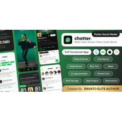 Chatter TikTok Social Media Short Video, Reels, Chats, Posts, Stories, Audio Room Flutter